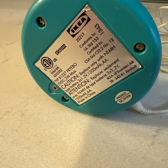 IKEA Fryebo by Ola Wihlborg Table Lamp Flexible Gooseneck Teal blue WithCord VTG - Picture 6 of 6